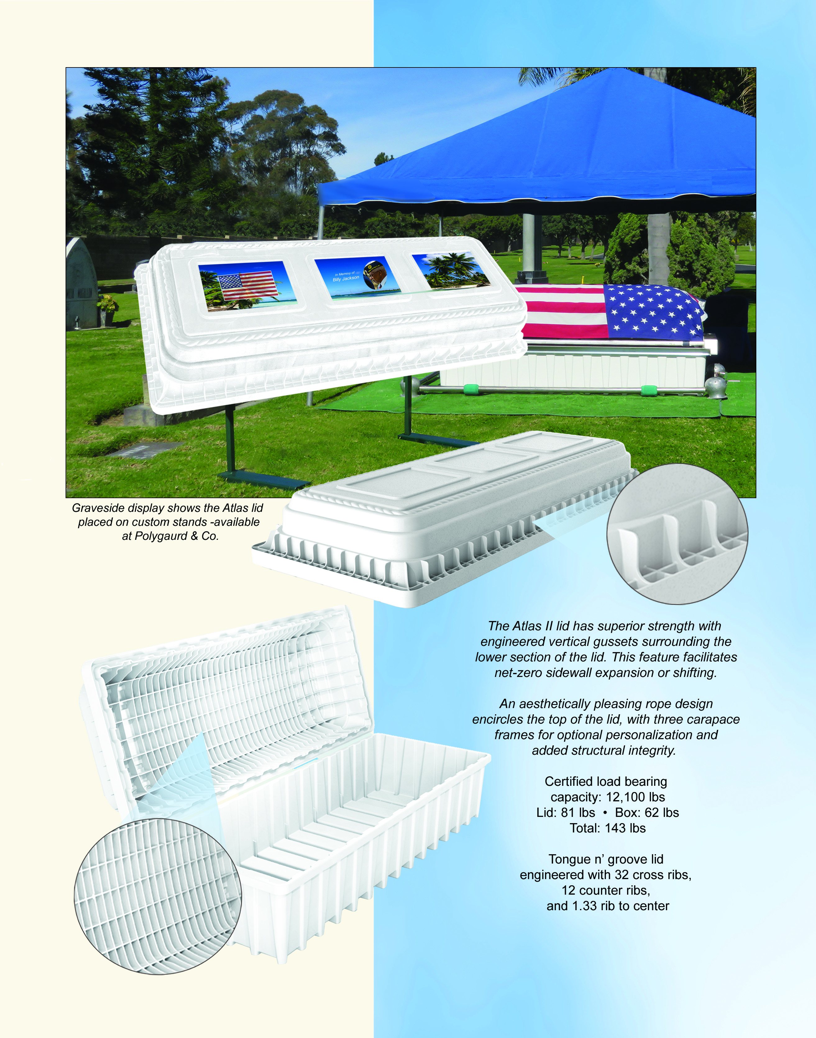 Atlas II Protective Top Seal Burial Vault With Personalization