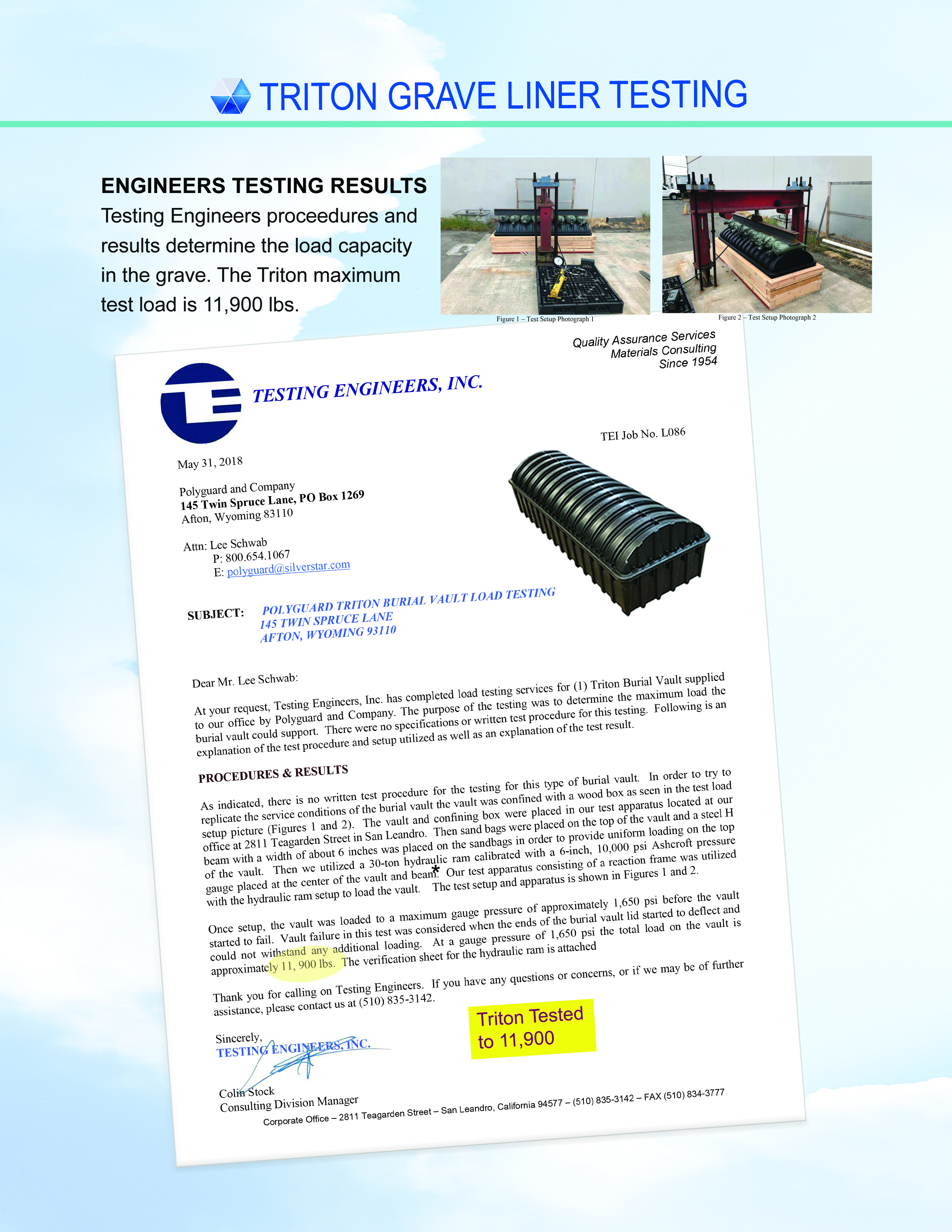 The Triton Grave Liner Testing